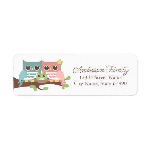 Owl Return Address Labels (Voorkant)
