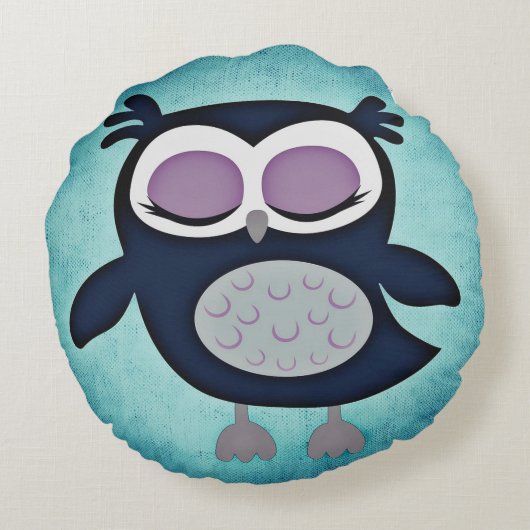 Owl Rond Kussen (Achterkant)