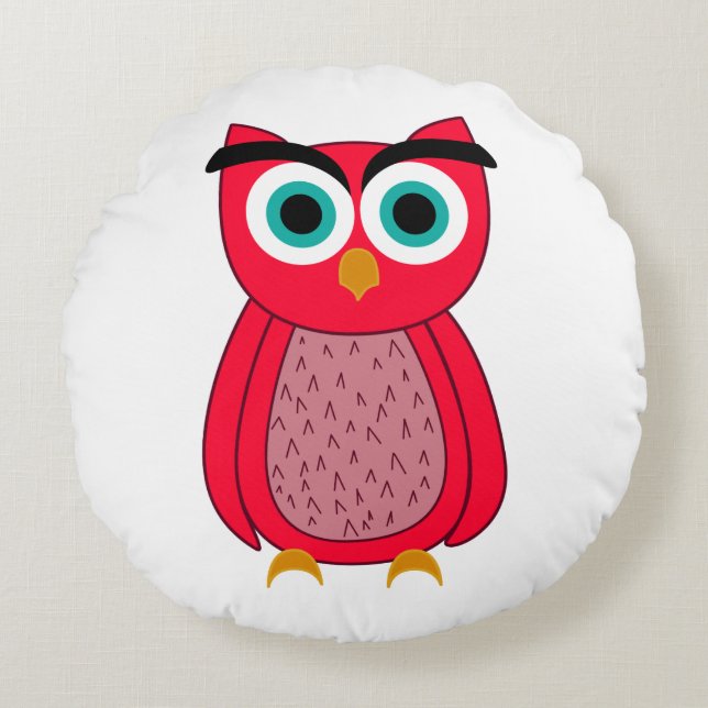 Owl Rond Kussen (Voorkant)