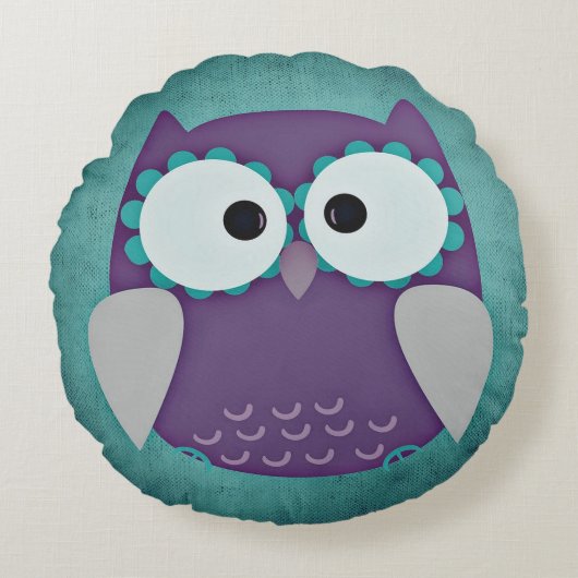 Owl Rond Kussen (Voorkant)
