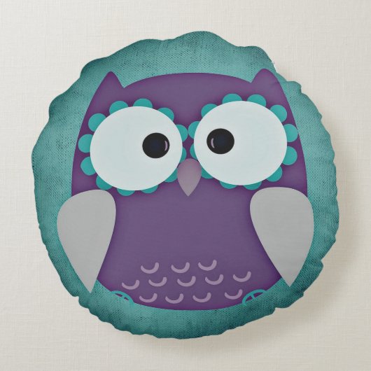Owl Rond Kussen (Achterkant)