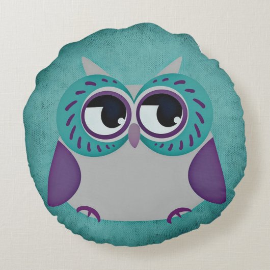 Owl Rond Kussen (Achterkant)