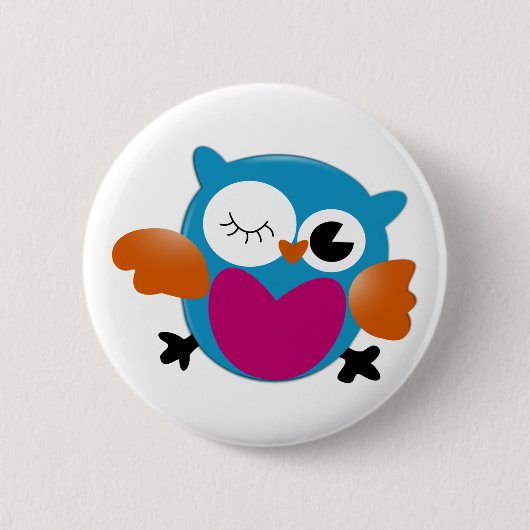 Owl Ronde Button 5,7 Cm (Voorkant)