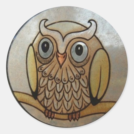 Owl Ronde Sticker (Voorkant)