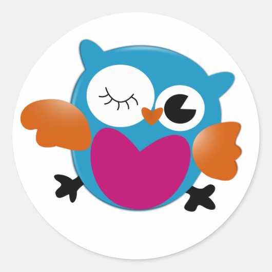 Owl Ronde Sticker (Voorkant)