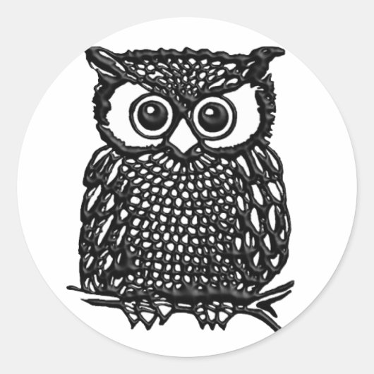 Owl Ronde Sticker (Voorkant)