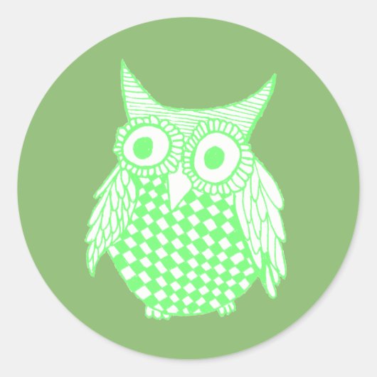 Owl Ronde Sticker (Voorkant)