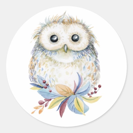 Owl Ronde Sticker (Voorkant)