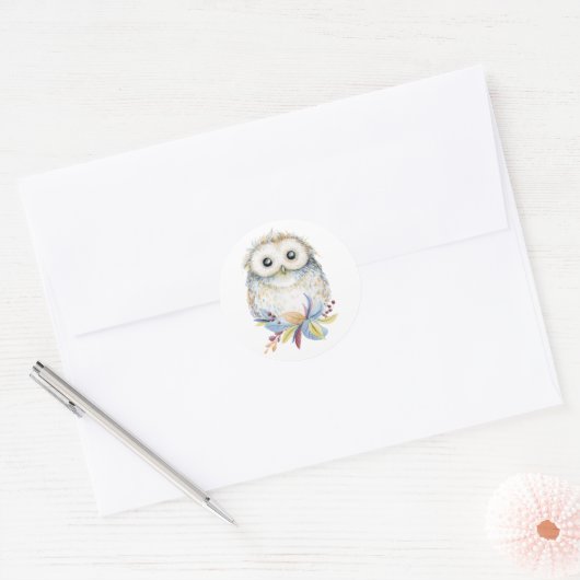 Owl Ronde Sticker (Envelop)