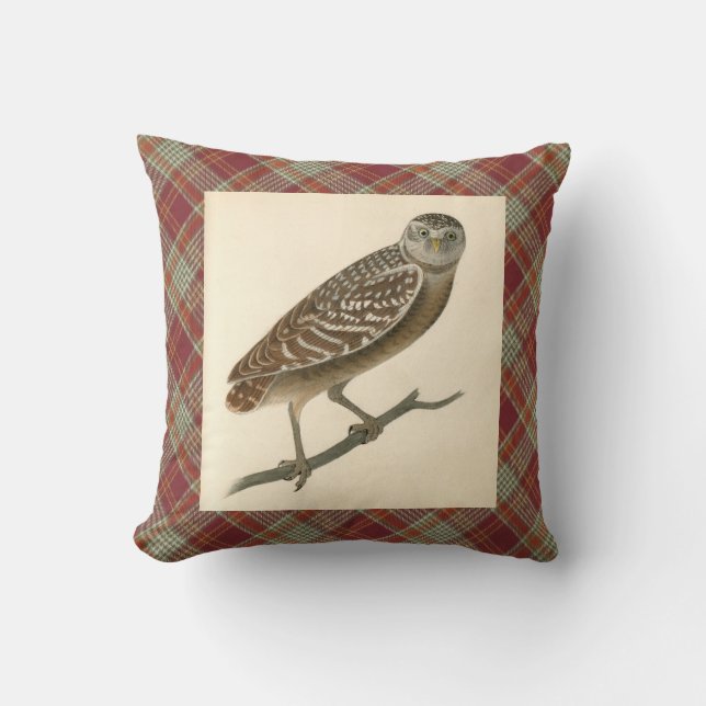 Owl Rood Oranje Sierkussen (Voorkant)