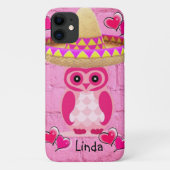 Owl roze Iphone-draagtas Case-Mate iPhone Case (Achterkant)
