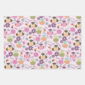 Owl roze omvulpapier inpakpapier vel (Voorkant 2)