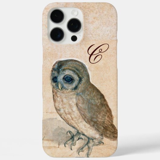 OWL, Roze, Sepia Monogram Case-Mate iPhone Case (Achterkant)