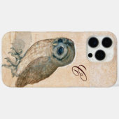 OWL, Roze, Sepia Monogram Case-Mate iPhone Case (Achterkant (horizontaal))