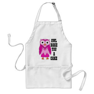 Owl roze standaard schort