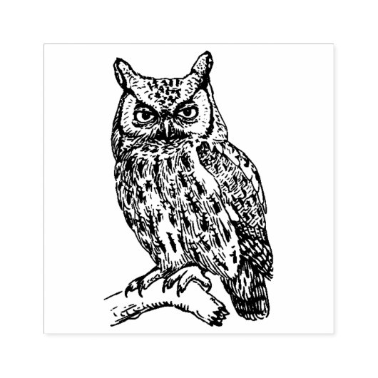 Owl Rubber Stamp Rubberstempel (Afrduk)