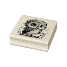 Owl Rubber Stamp