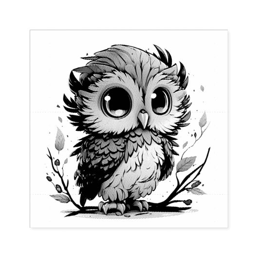 Owl Rubber Stamp Rubberstempel (Afrduk)