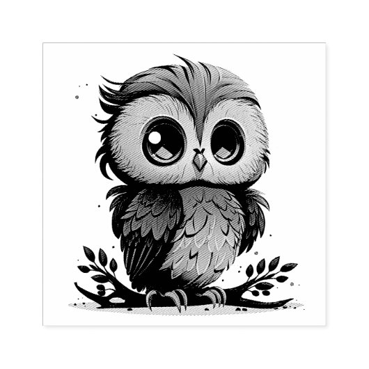 Owl Rubber Stamp Rubberstempel (Afrduk)