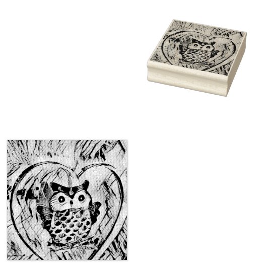 Owl Rubberstempel (Gestempeld)