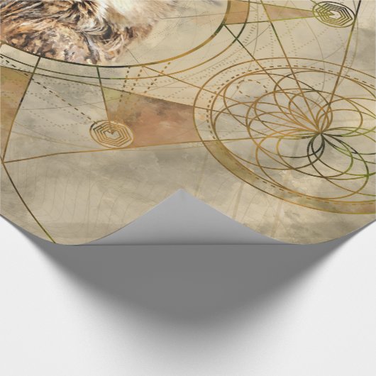 Owl Sacred Geometry Digital Art Cadeaupapier (Hoek)