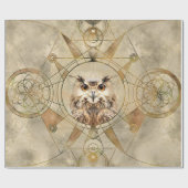Owl Sacred Geometry Digital Art Cadeaupapier (Vlak)