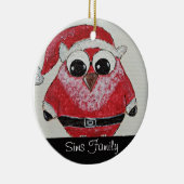 owl santa keramisch ornament (Rechts)