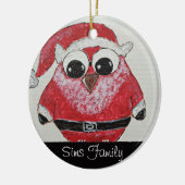 owl santa keramisch ornament (Links)