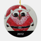 owl santa keramisch ornament (Achterkant)