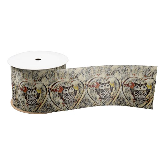 Owl Satijnen Lint (Spoel)