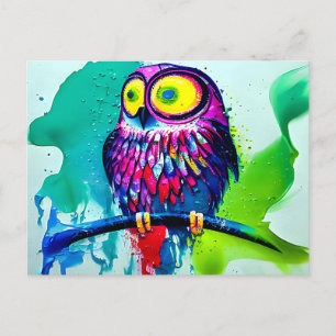 Owl schilderen briefkaart