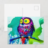 Owl schilderen briefkaart (Voorkant / Achterkant)