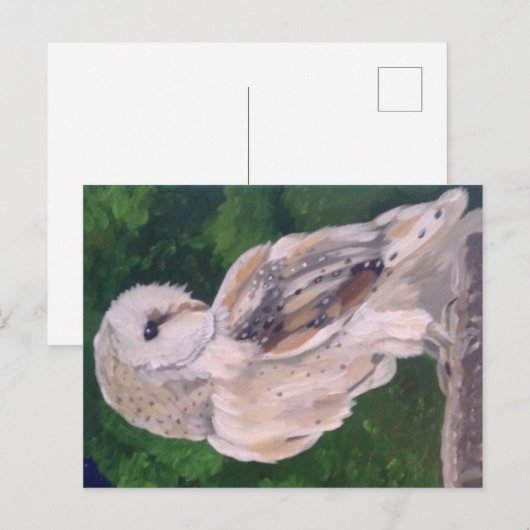 Owl schilderen op briefkaart (Voorkant / Achterkant)
