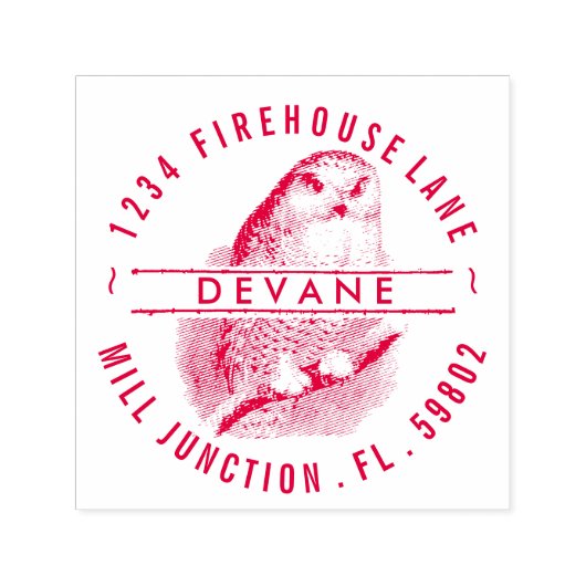 Owl Self-Inking Return Address Stamp Zelfinktende Stempel (Design)