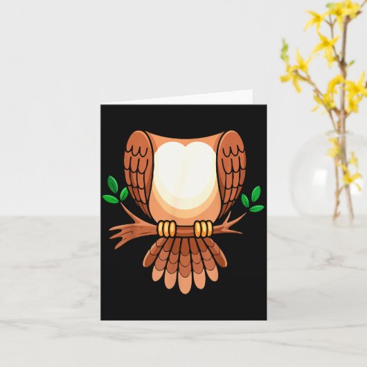 Owl Shirt Adult Men Women Kids Owl Costume  Kaart (Gele Bloem)