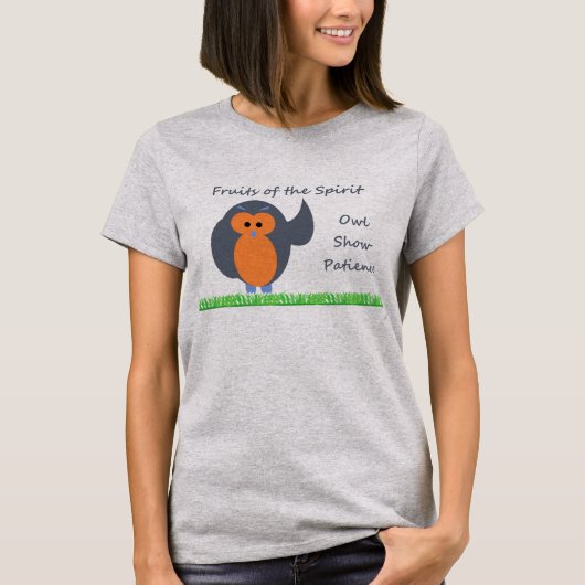 Owl Show Patience Women's Hanes ComfortSoft® T-Sh T-shirt (Voorkant)
