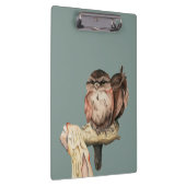 Owl Sibling Bird Waterverf | Jouw namen toevoegen Klembord (Rechts)