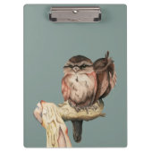 Owl Sibling Bird Waterverf | Jouw namen toevoegen Klembord (Voorkant)
