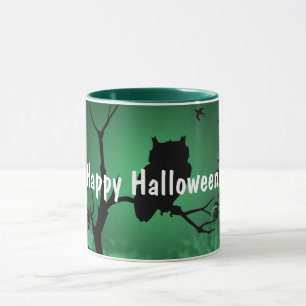 Owl Silhouette Halloween Mok
