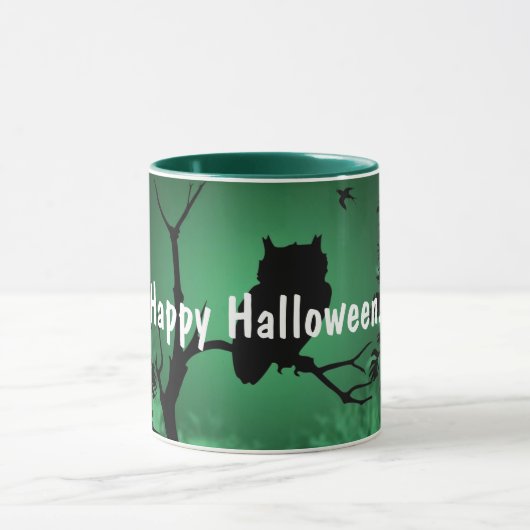Owl Silhouette Halloween Mok (Midden)