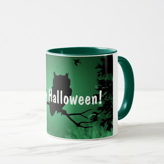 Owl Silhouette Halloween Mok (Voorkant rechts)