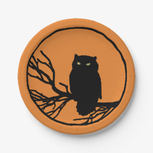 Owl Silhouette Papieren Bordje
