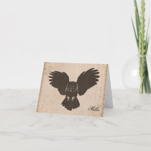 Owl Silhouette Persoonlijke Notecard Notitiekaartje