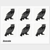 Owl Silhouette Vierkante Sticker (Vel)