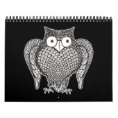 Owl Sketch Cartoon Kalender (Hoes)