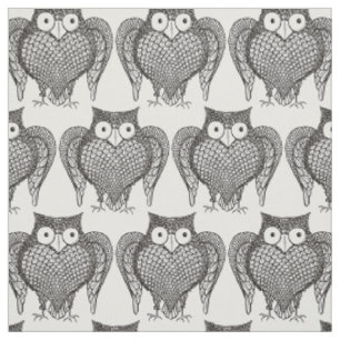 Owl Sketch Cartoon Pattern Stof