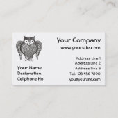 Owl Sketch Cartoon Visitekaartje (Voorkant)