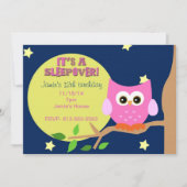 Owl Sleepover Invite Kaart (Voorkant)