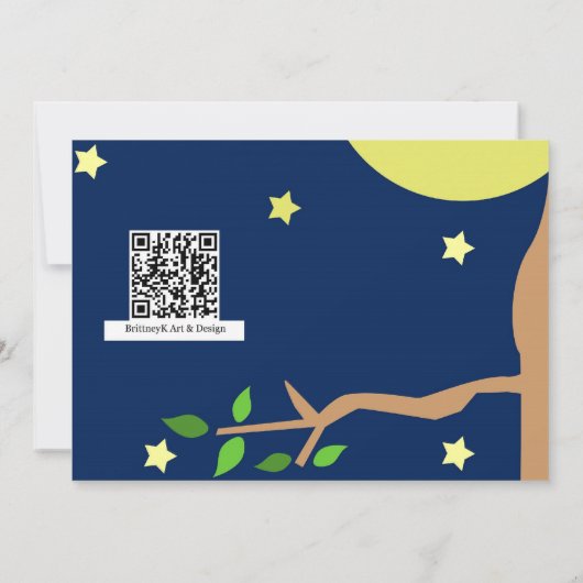 Owl Sleepover Invite Kaart (Achterkant)