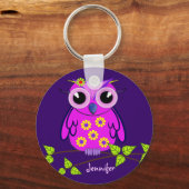 Owl sleutelhanger met naam (Voorkant)